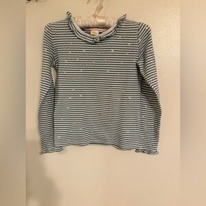 Boden Green and White Long Sleeve Tee